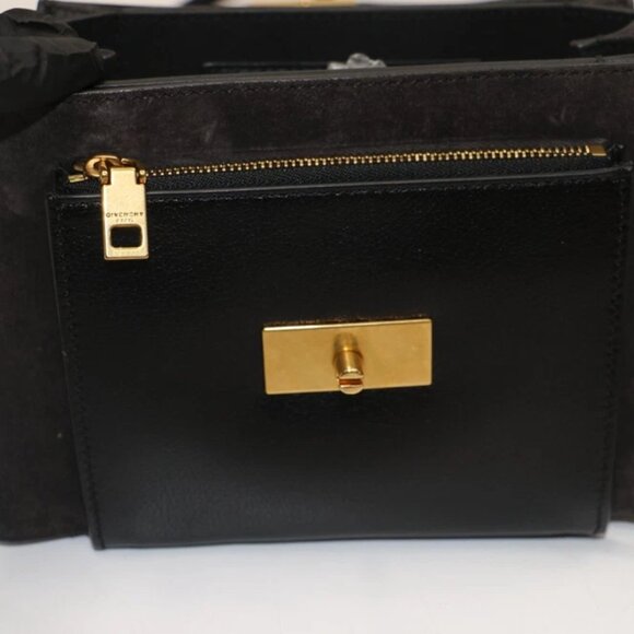 GIVENCHY Goatskin Suede Small GV3 Shoulder Bag Black - Picture 6 of 16